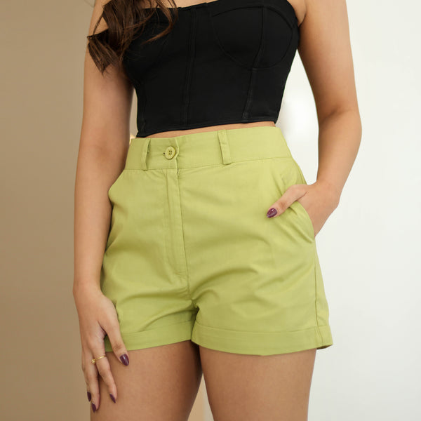 Folded Hem Detailed Short