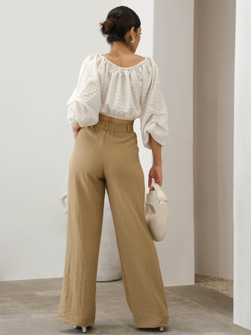 Back Elasticated Wide Leg Pant