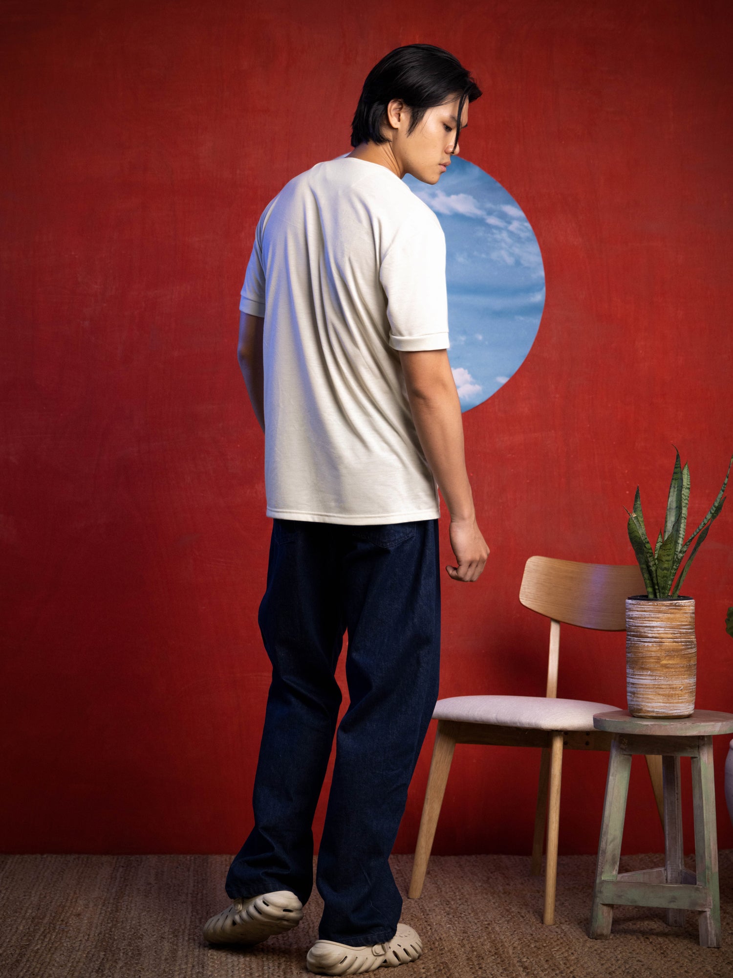 Invisible zipper detailed cotton shirt