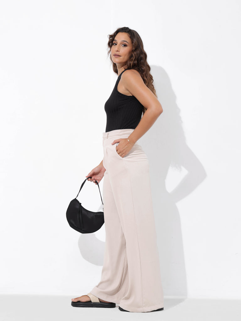 High Waist Front Pleated Wide Leg Pant – Mimosa