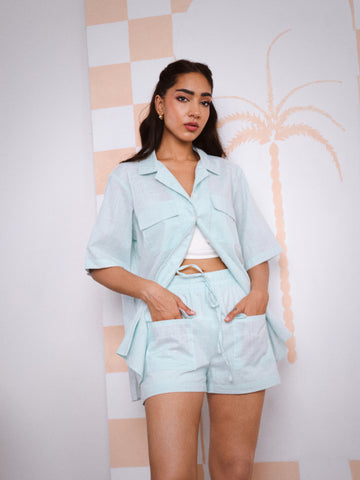 Camp Collar Detailed Oversized Shirt