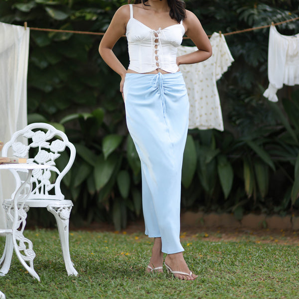 Front Ruched Maxi Skirt