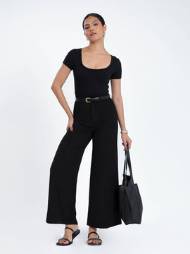 Seam Detail Wide Leg Pant