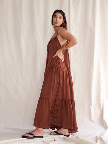 Loose Fit Tunnel Detail Maxi Dress