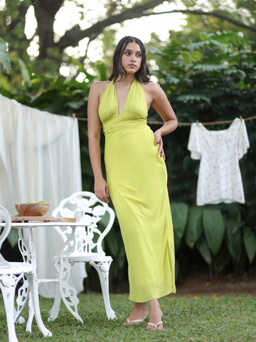 Halter-Neck Maxi Dress