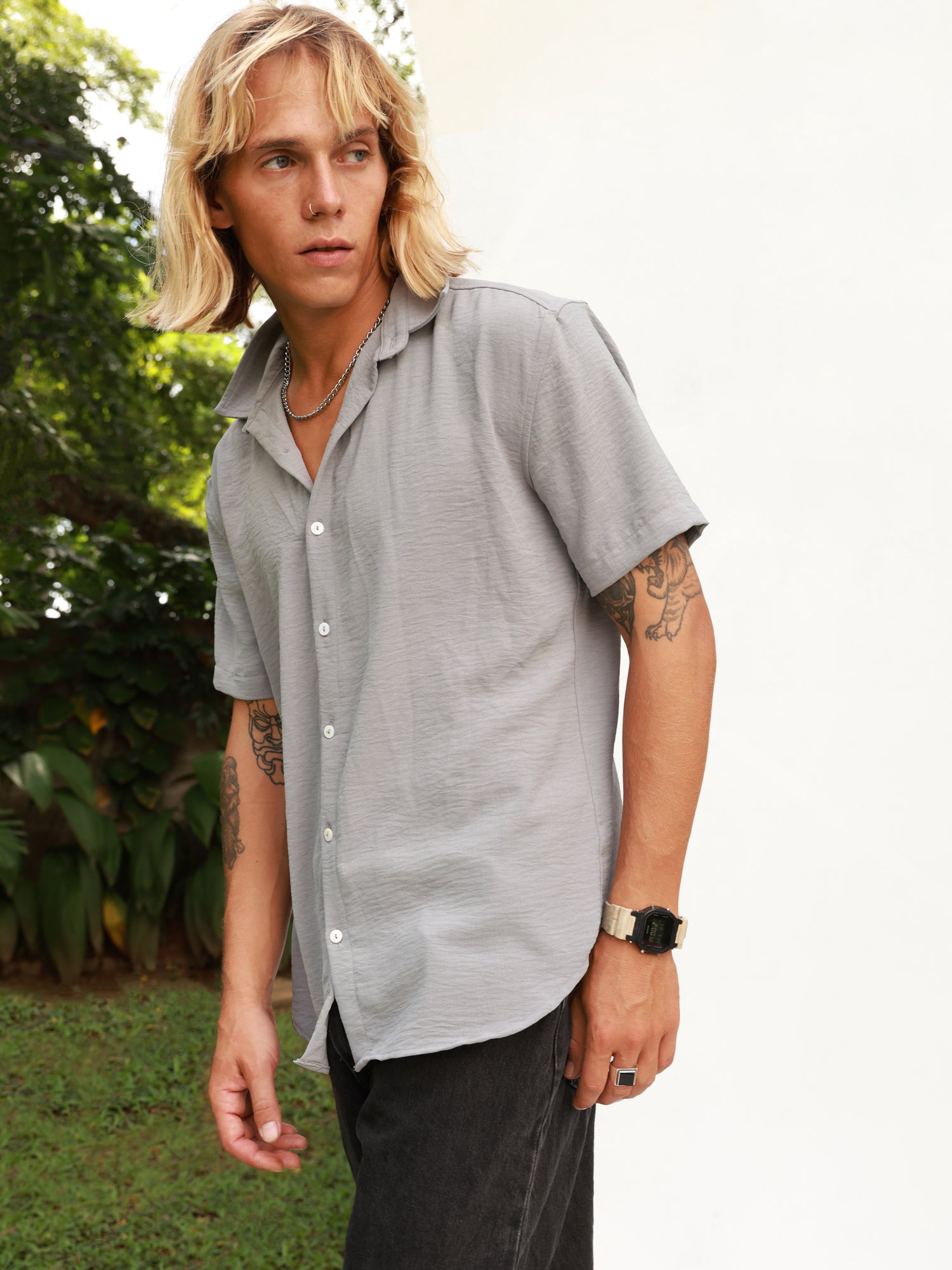 Regular fit S/S regular collar shirt