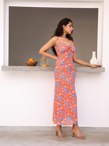 Front Tieup Maxi Dress