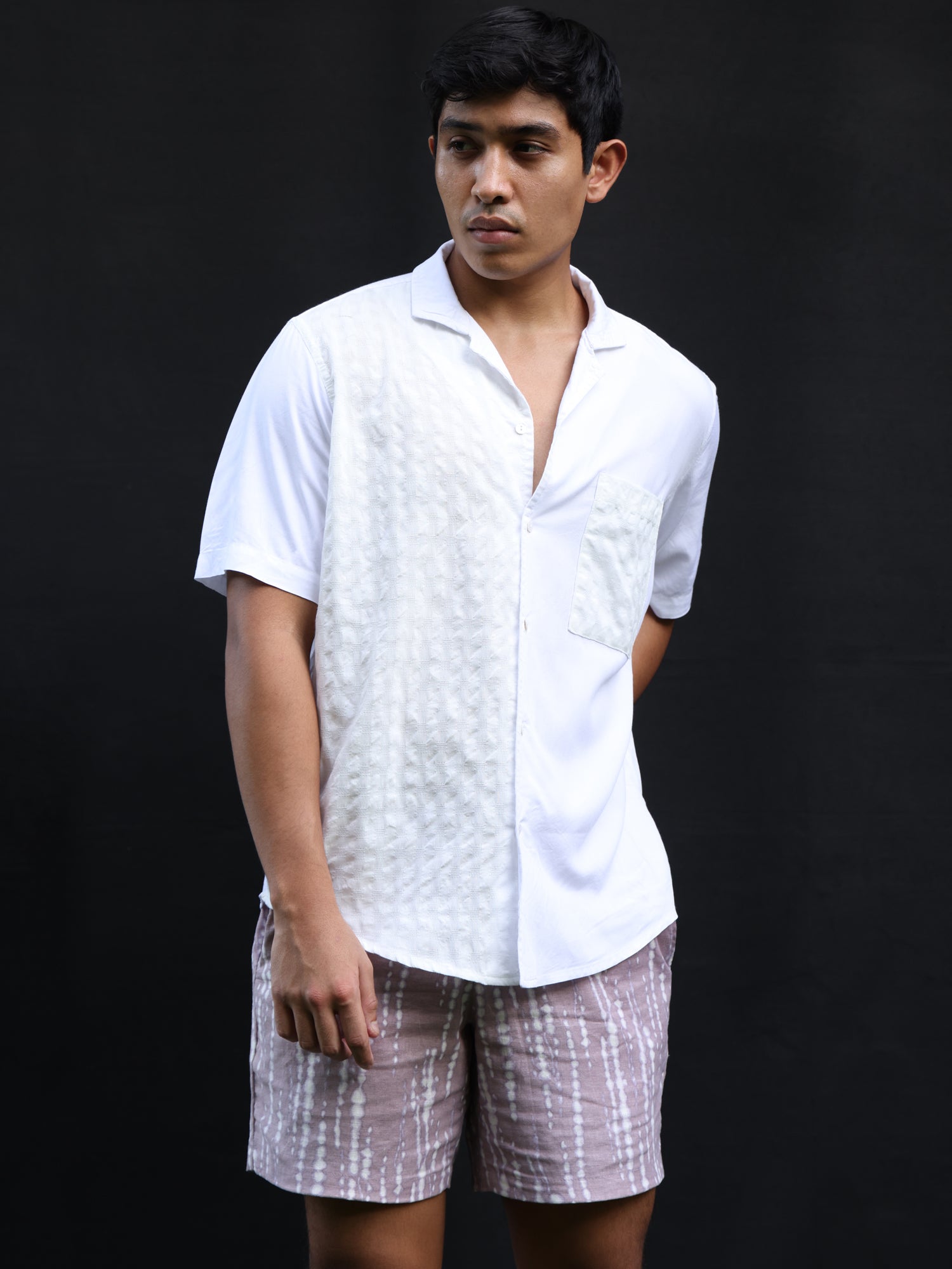Oversized Short sleeve camp collar shirt