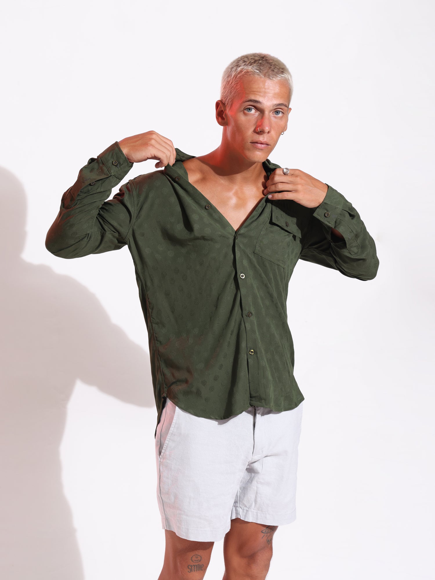 Embosed regular fit shirt