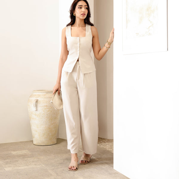 Back Elasticated Wide Leg Pant