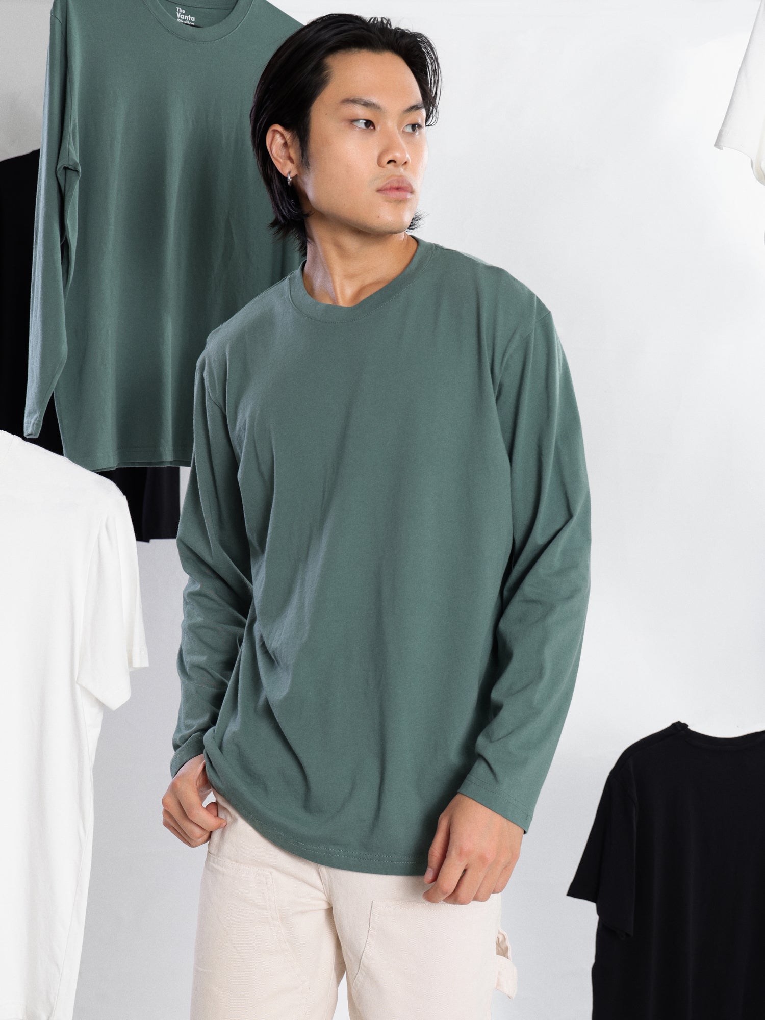 Long sleeve regular fit T shirt