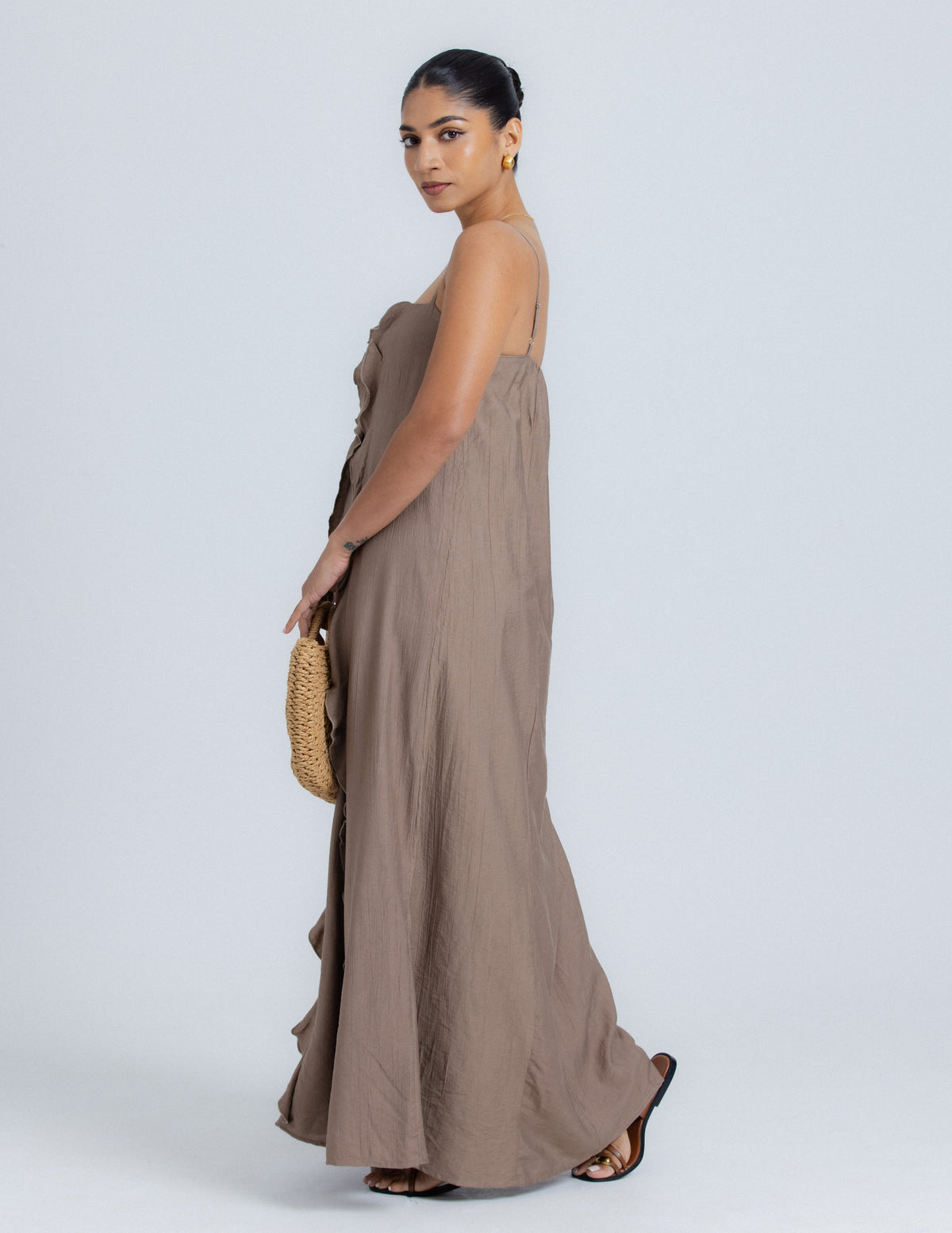 Frill Detailed Maxi Dress
