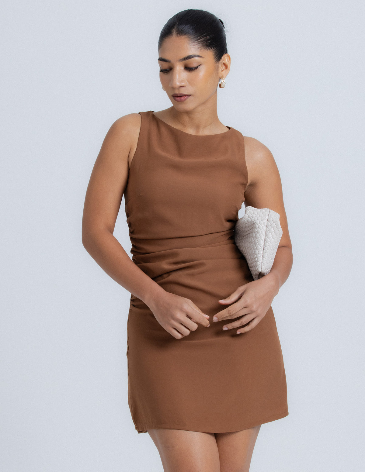 Side Gathered Mini Dress