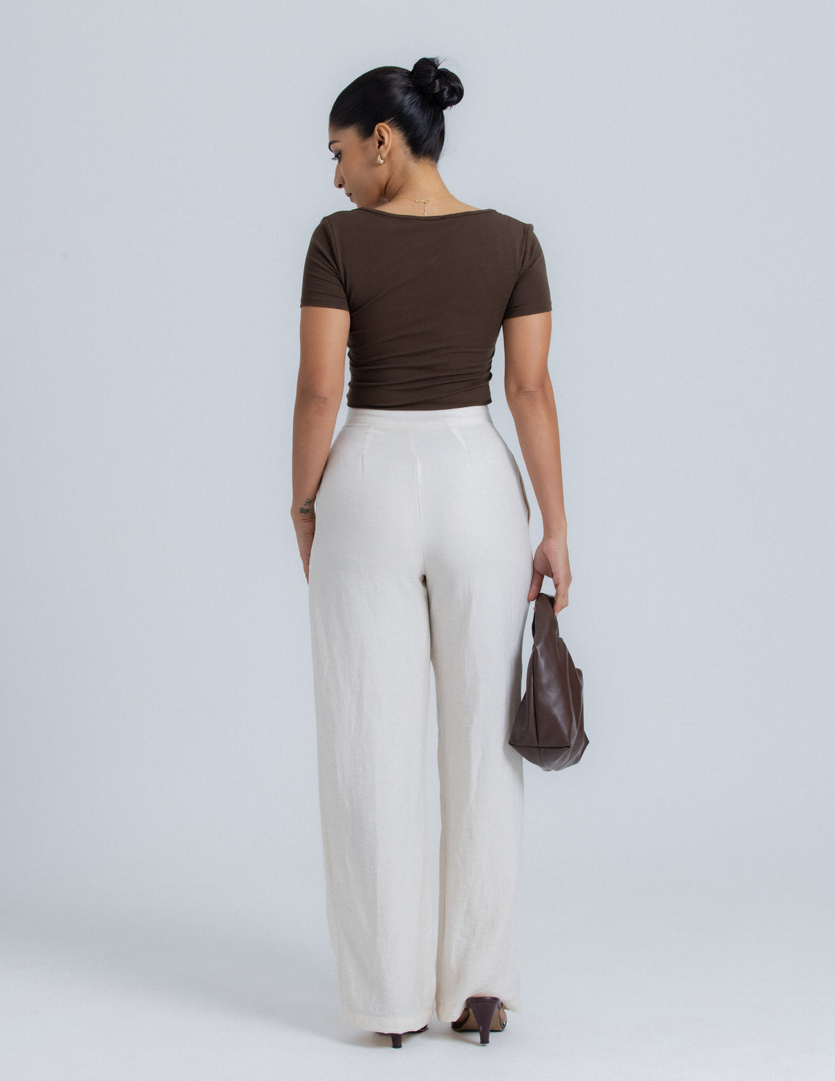 Waist Tie Up Detail Wide Leg Pant