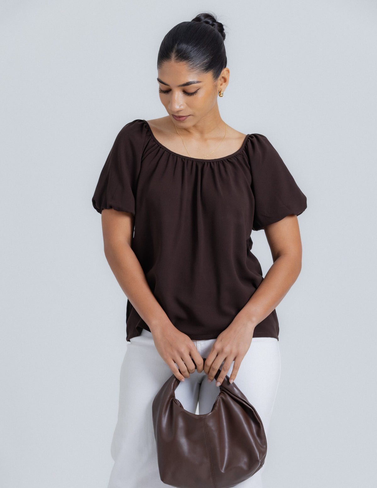 Puffed Short Sleeve Top