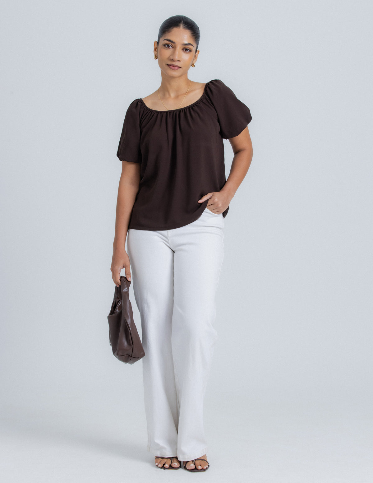 Puffed Short Sleeve Top
