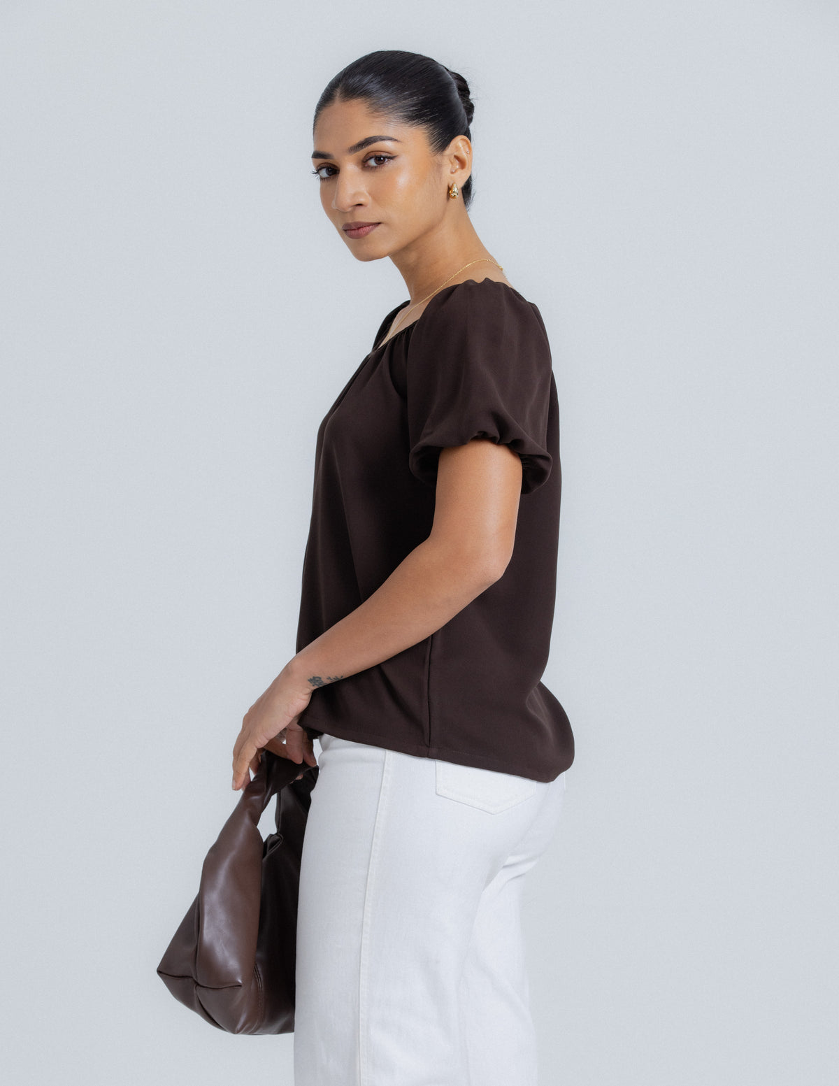 Puffed Short Sleeve Top