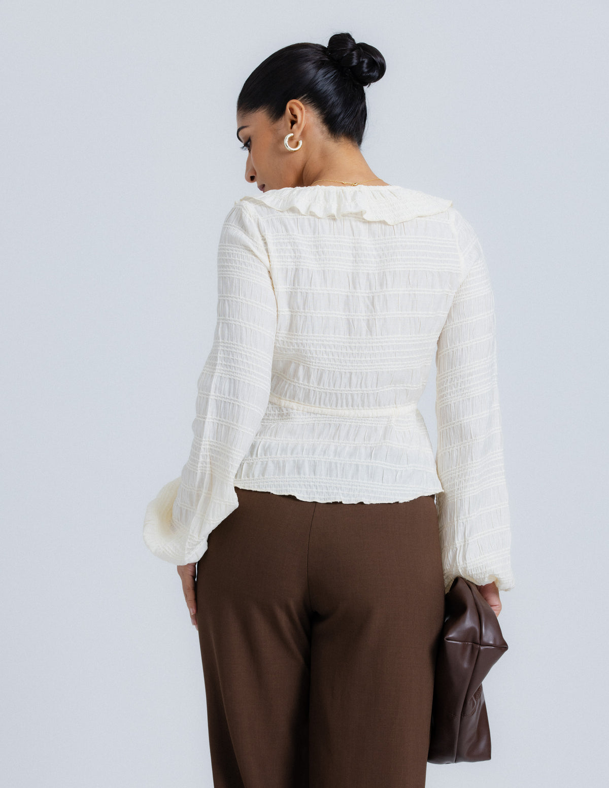 Front Tie Up Long Sleeve Top