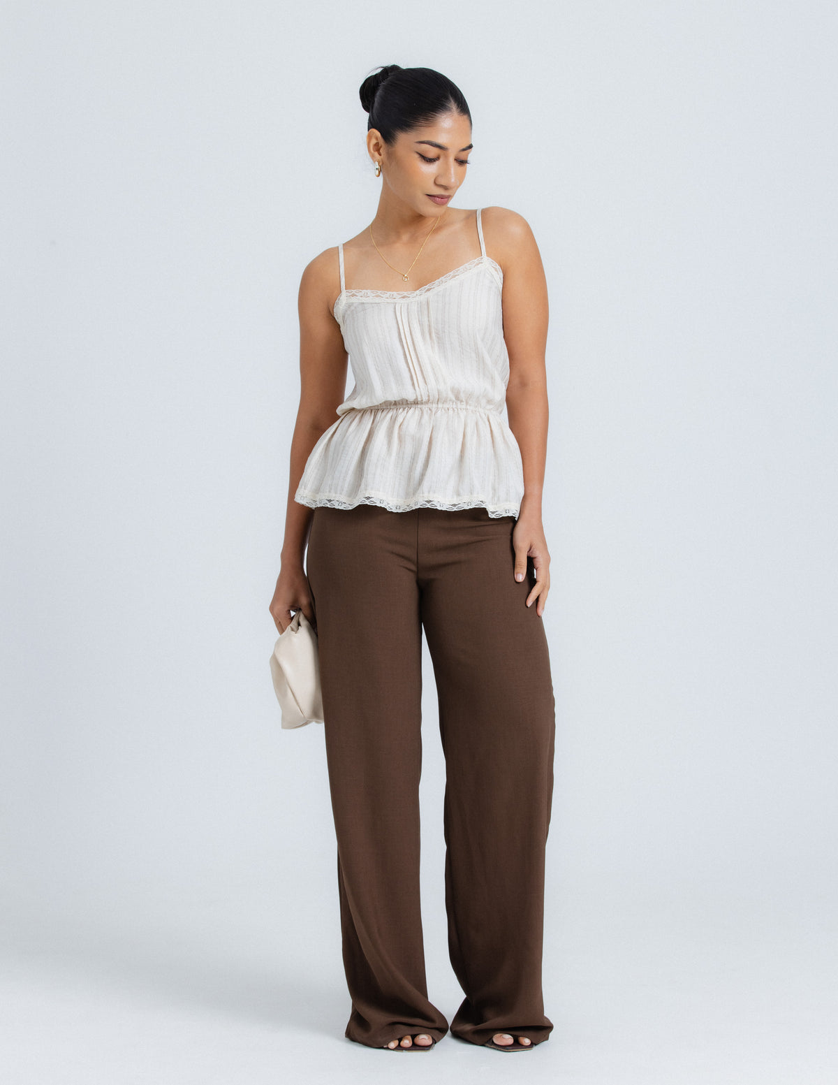 Lace and Pintuck Detailed Cami