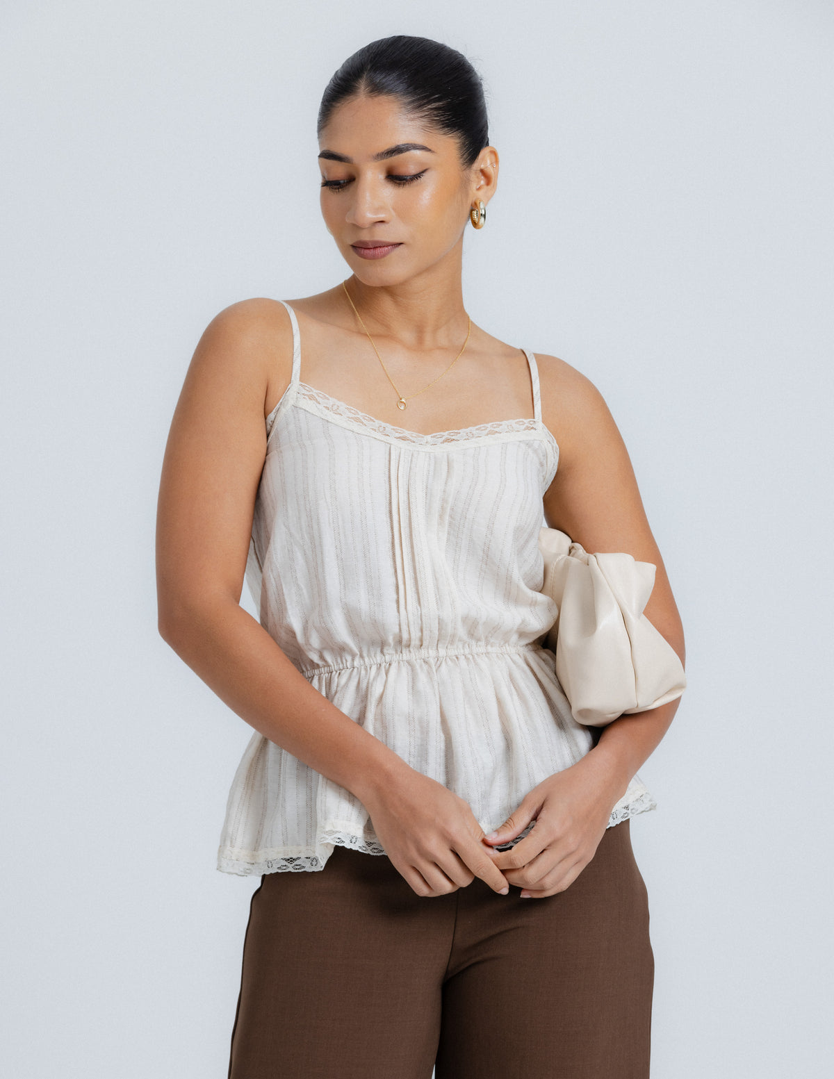 Lace and Pintuck Detailed Cami