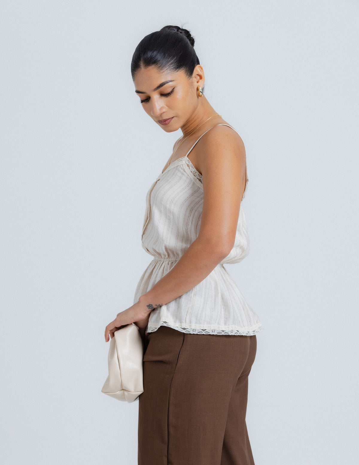 Lace and Pintuck Detailed Cami