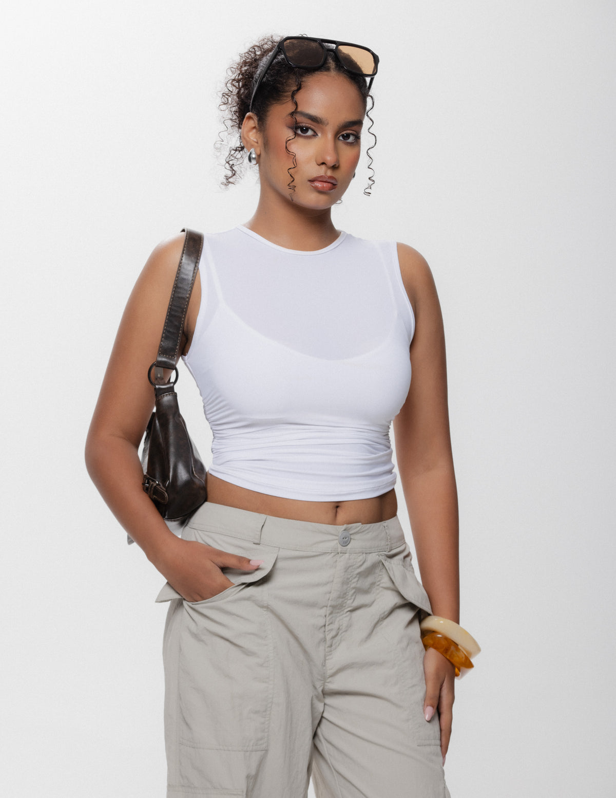 Gathered Detailed Fitted Top