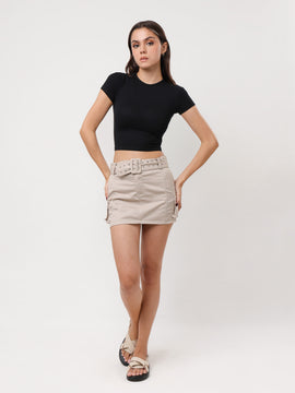 Sage High Neck Short Sleeve T-Shirt