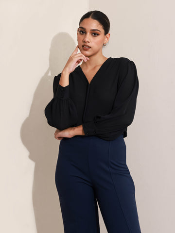 Button Down Long Sleeve Top