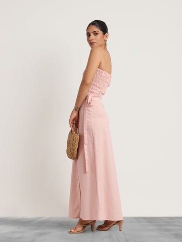 Linen Wrap Maxi Skirt