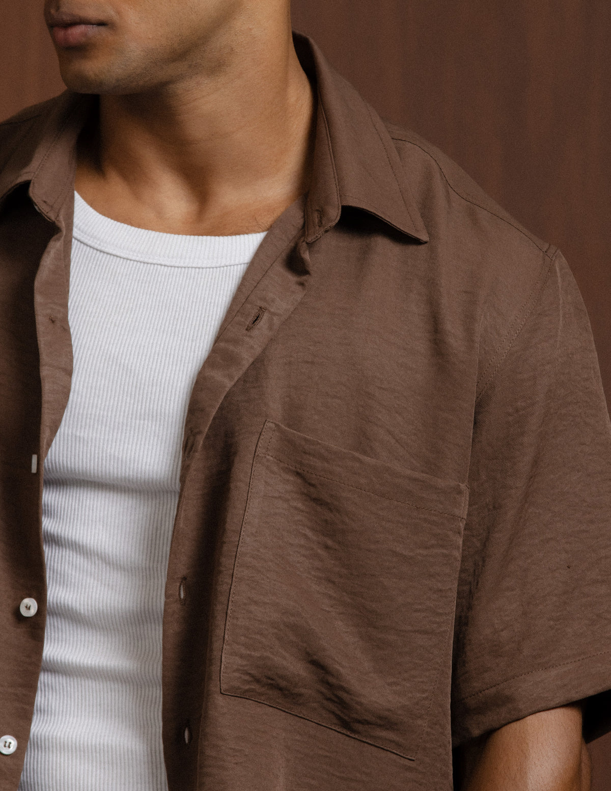 Oversized Short Sleeve Cropped Shirt
