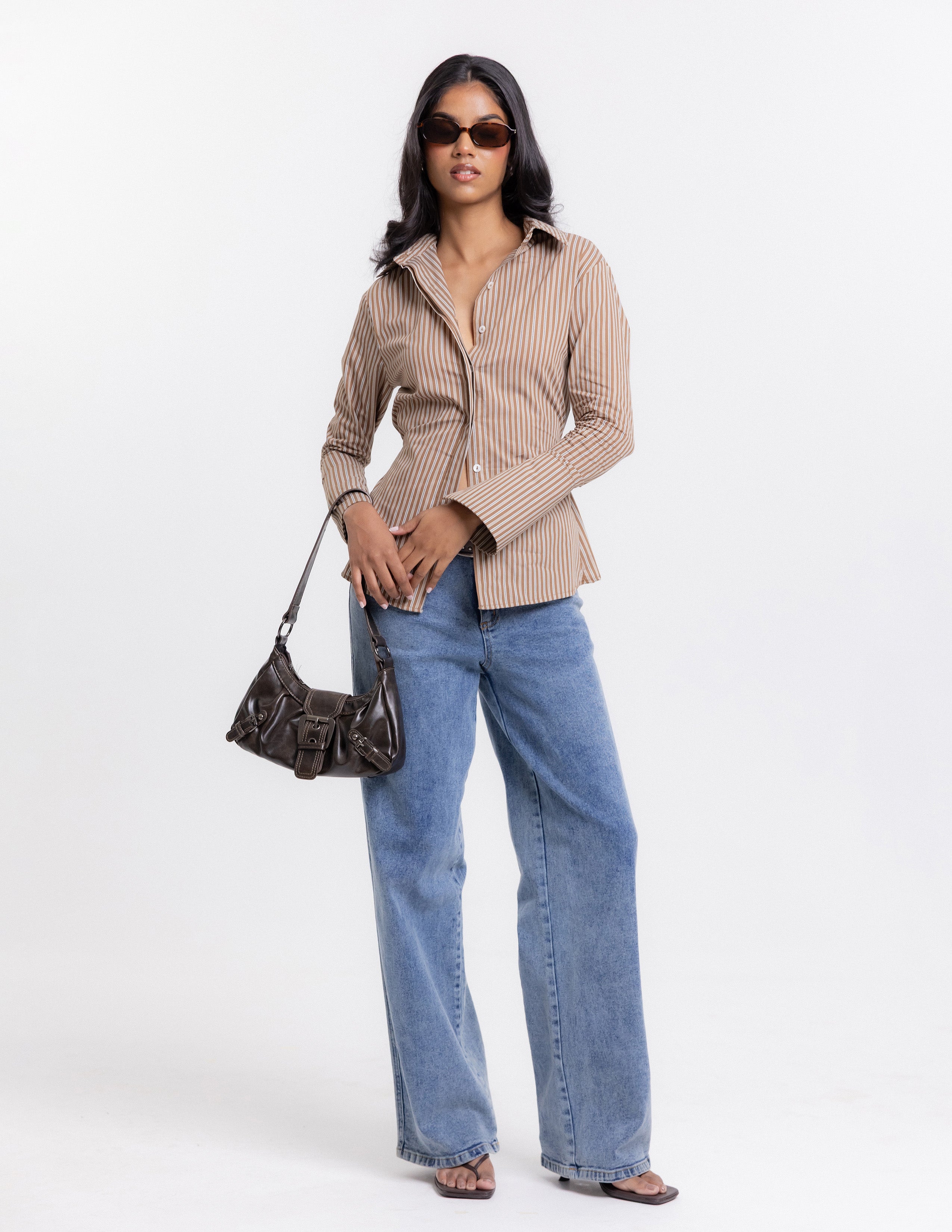 Long Sleeved Waist Tie Up Top