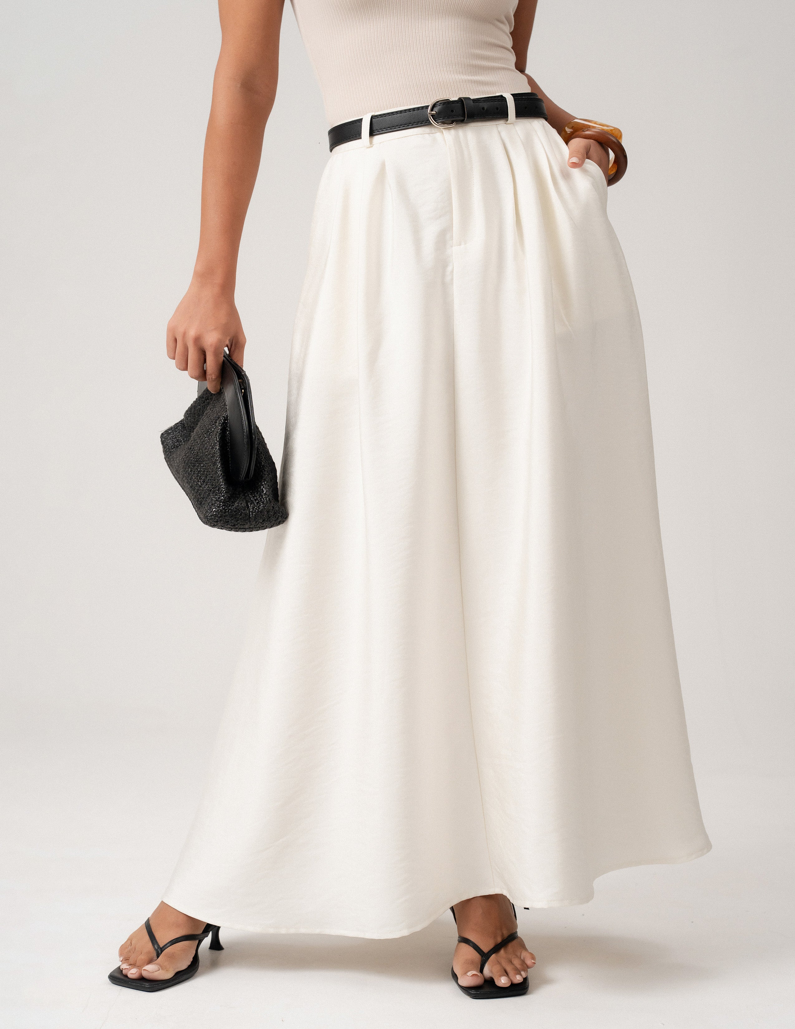 Waistband Detailed Maxi Skirt
