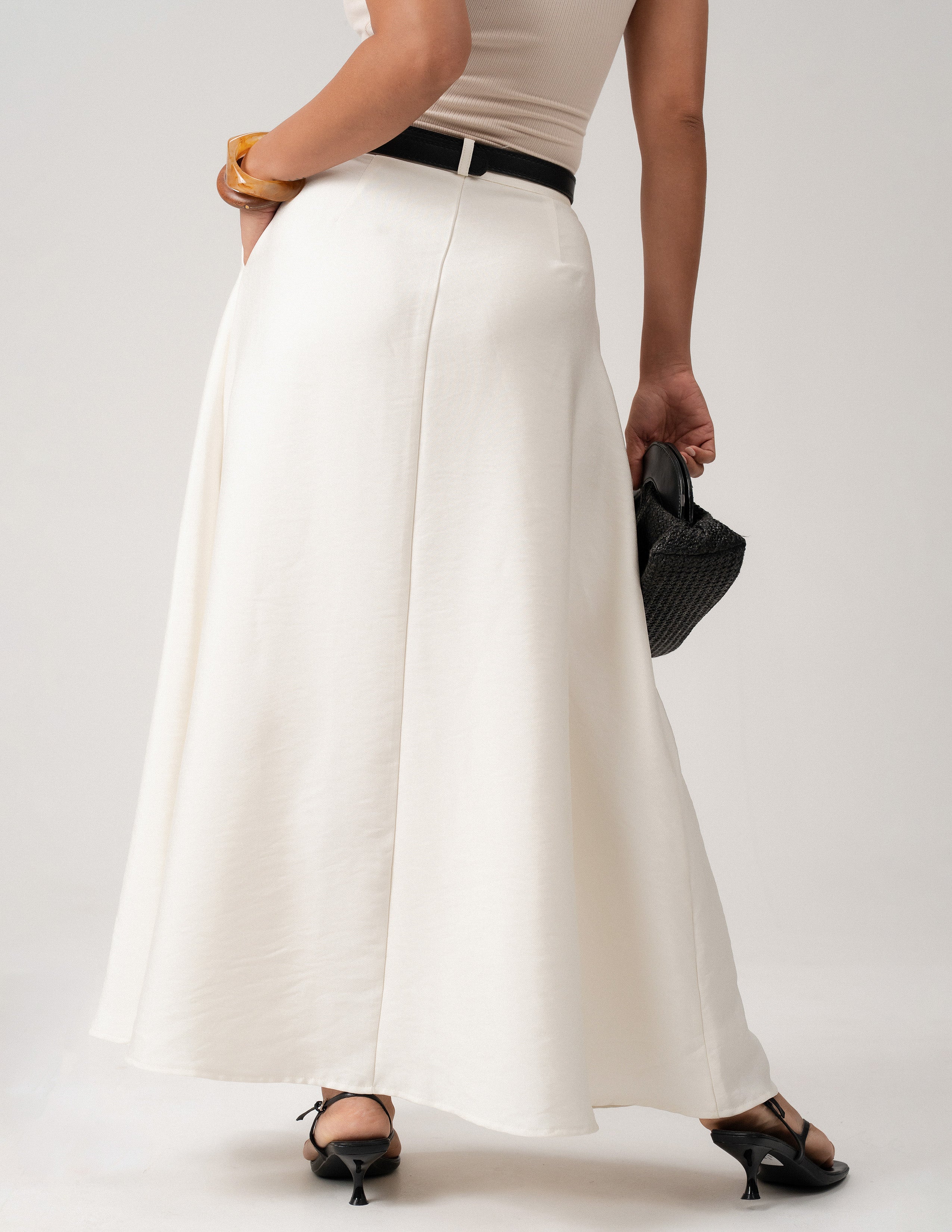 Waistband Detailed Maxi Skirt