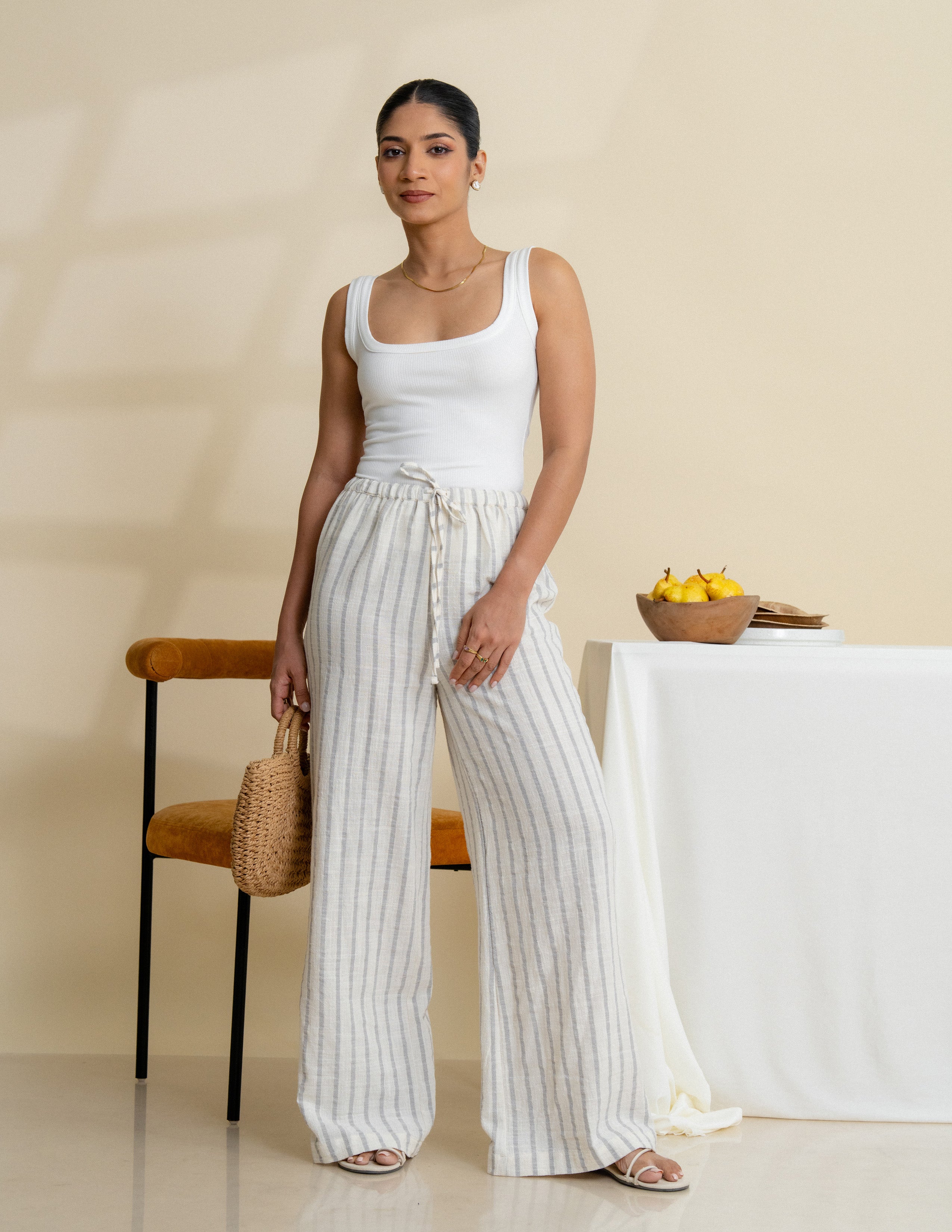 Drawstring Stripe Pant