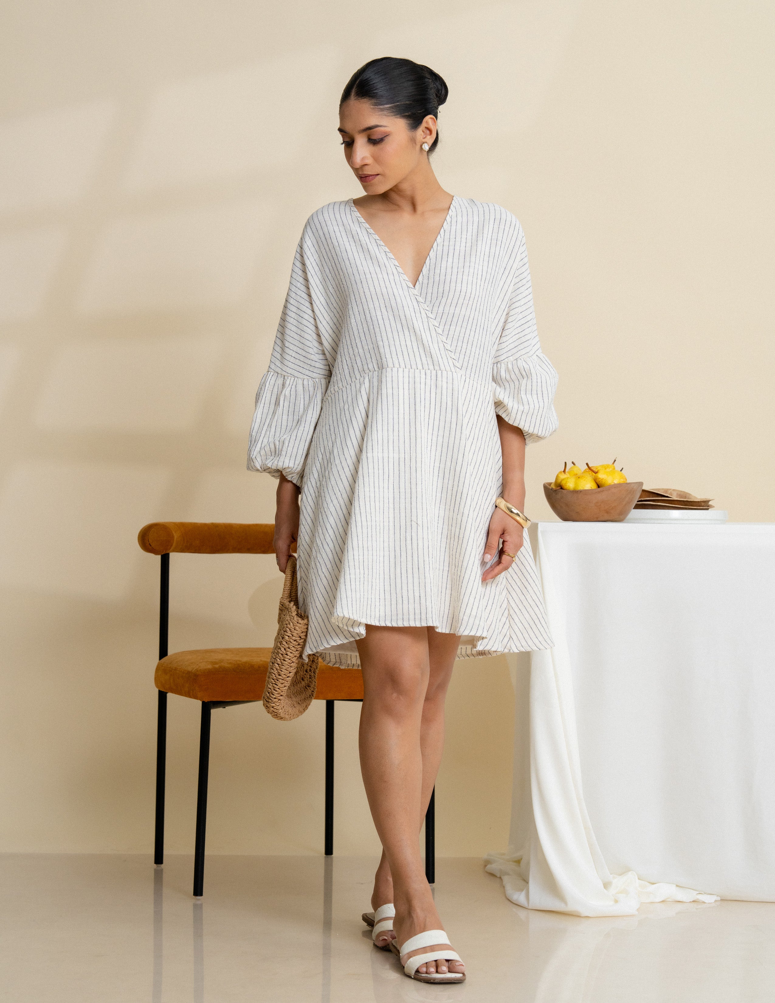 Mock Wrap Mini Dress