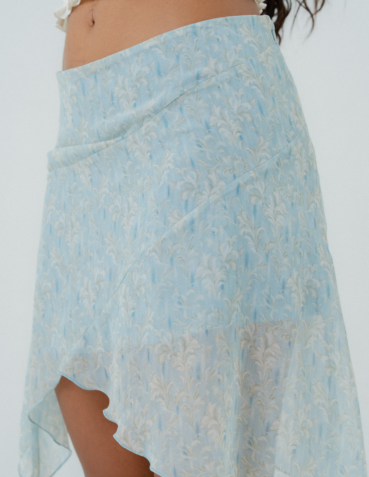 Asymetrical Hem Mid Waist Mini Skirt