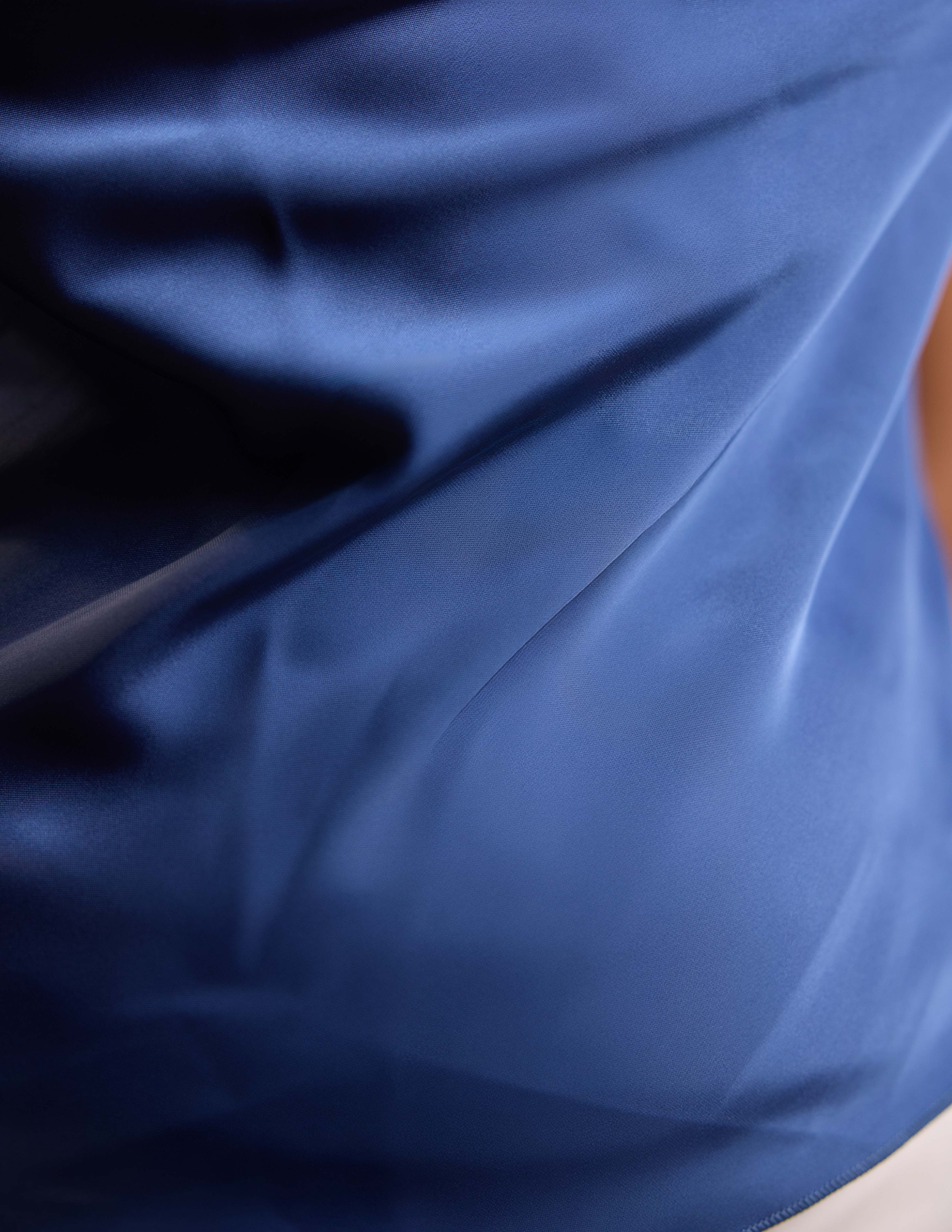 Asymetrical Hem Bustier Side Gathered Sleeveless Top