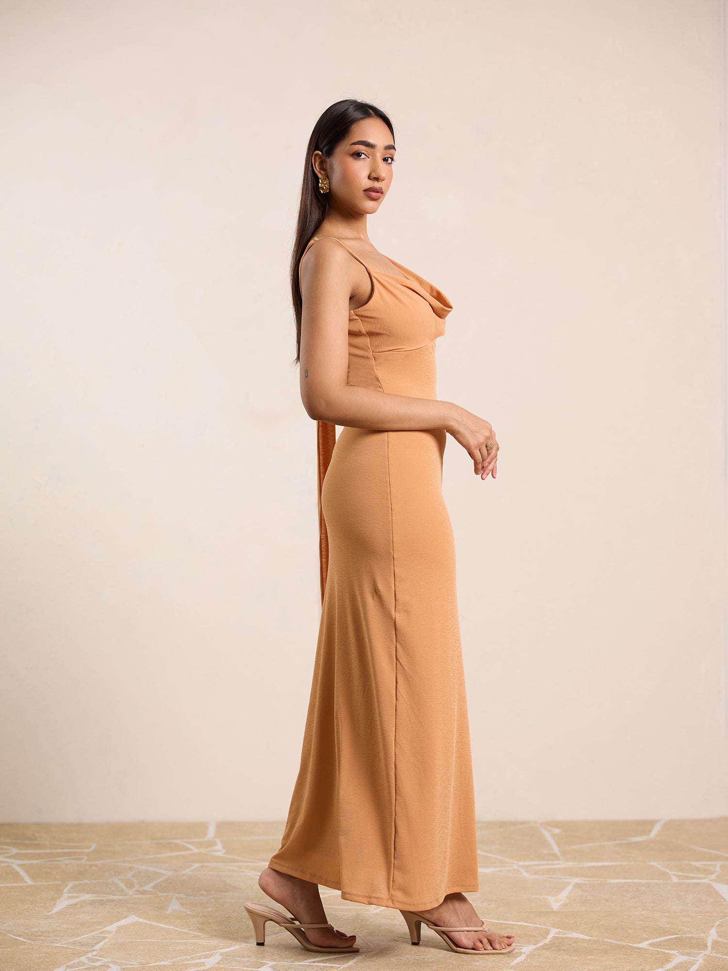 Bustier Shawl Detailed Maxi Dress