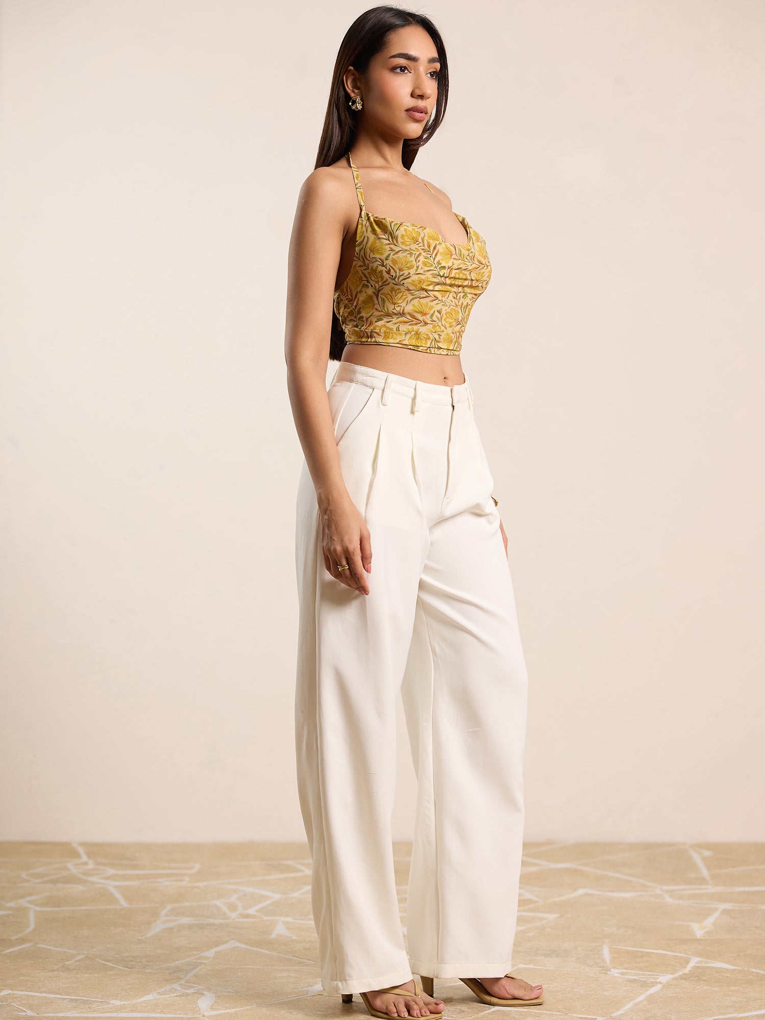 Front Cowl Neck Back Tie Up Top