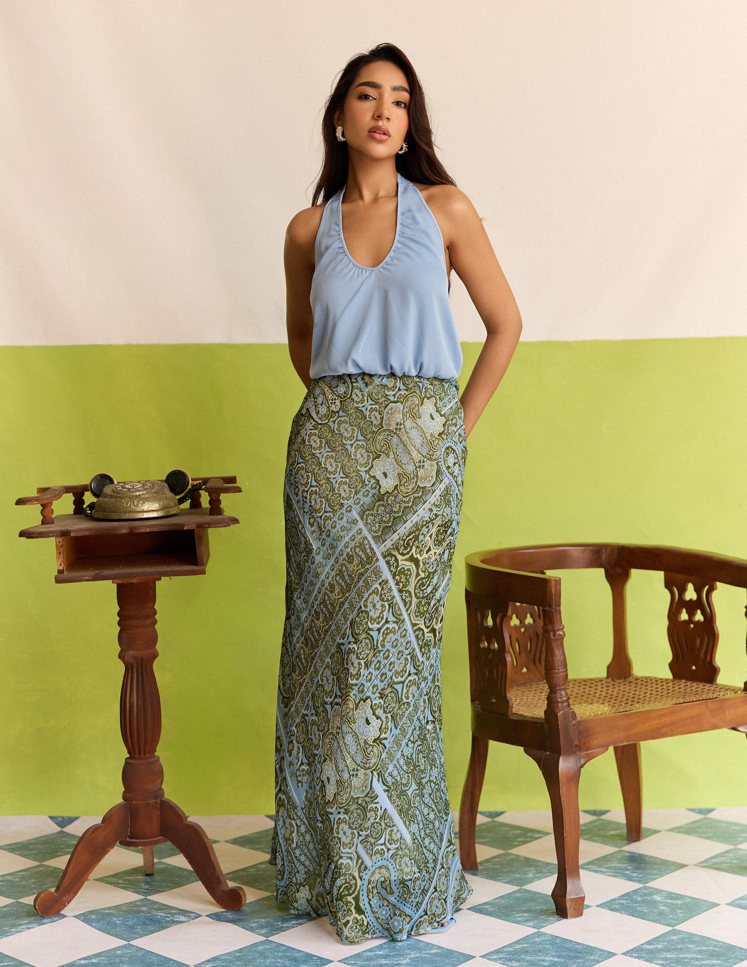 Round Neck Gathered Bodysuit