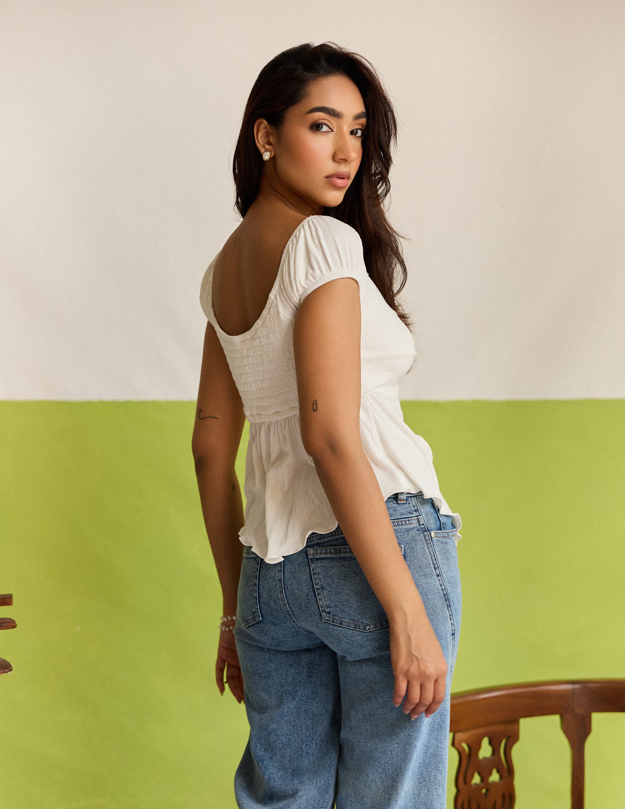 Front Twist Detailed Bustier Top