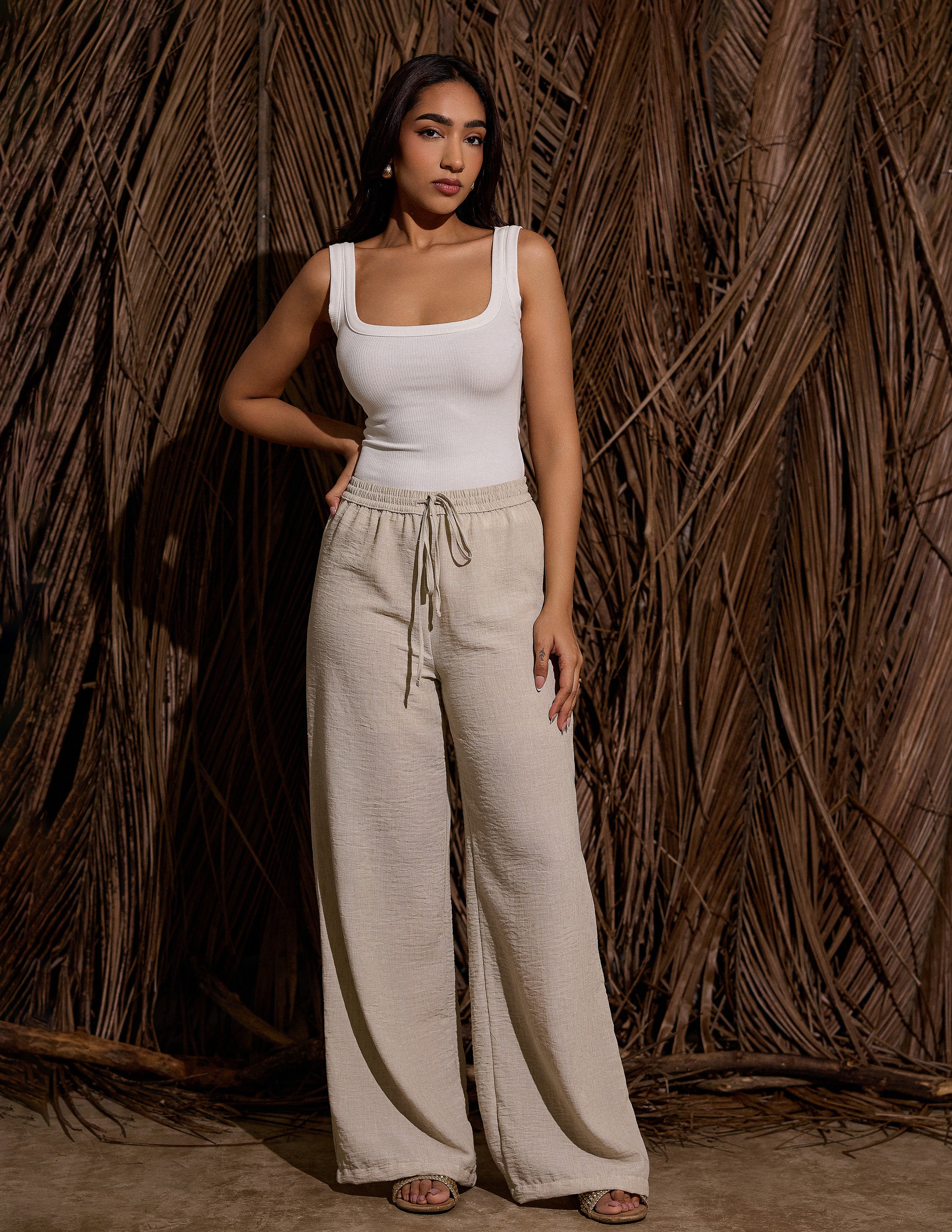 Drawstring Straight Leg Pant