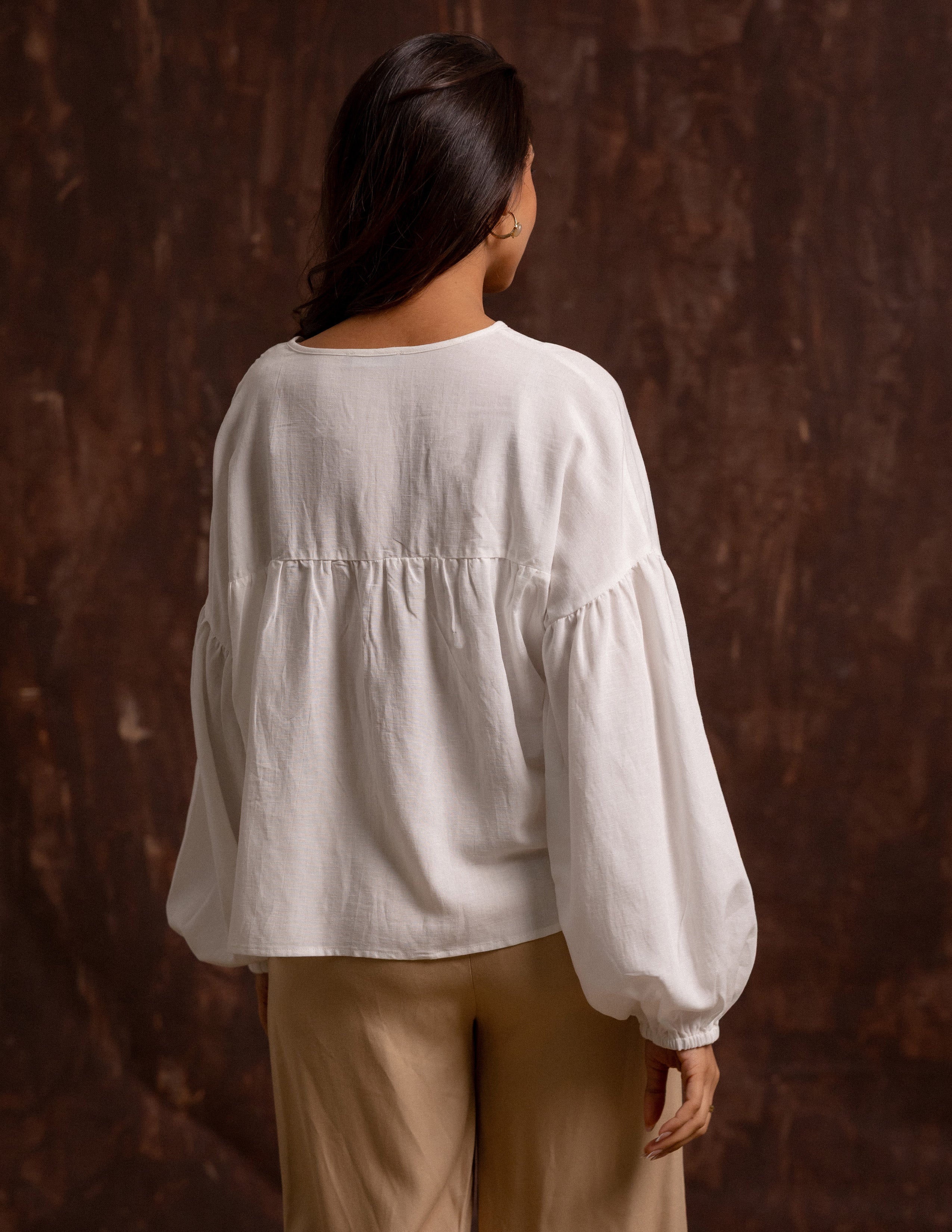 Long Sleeved Front Tie Up Top