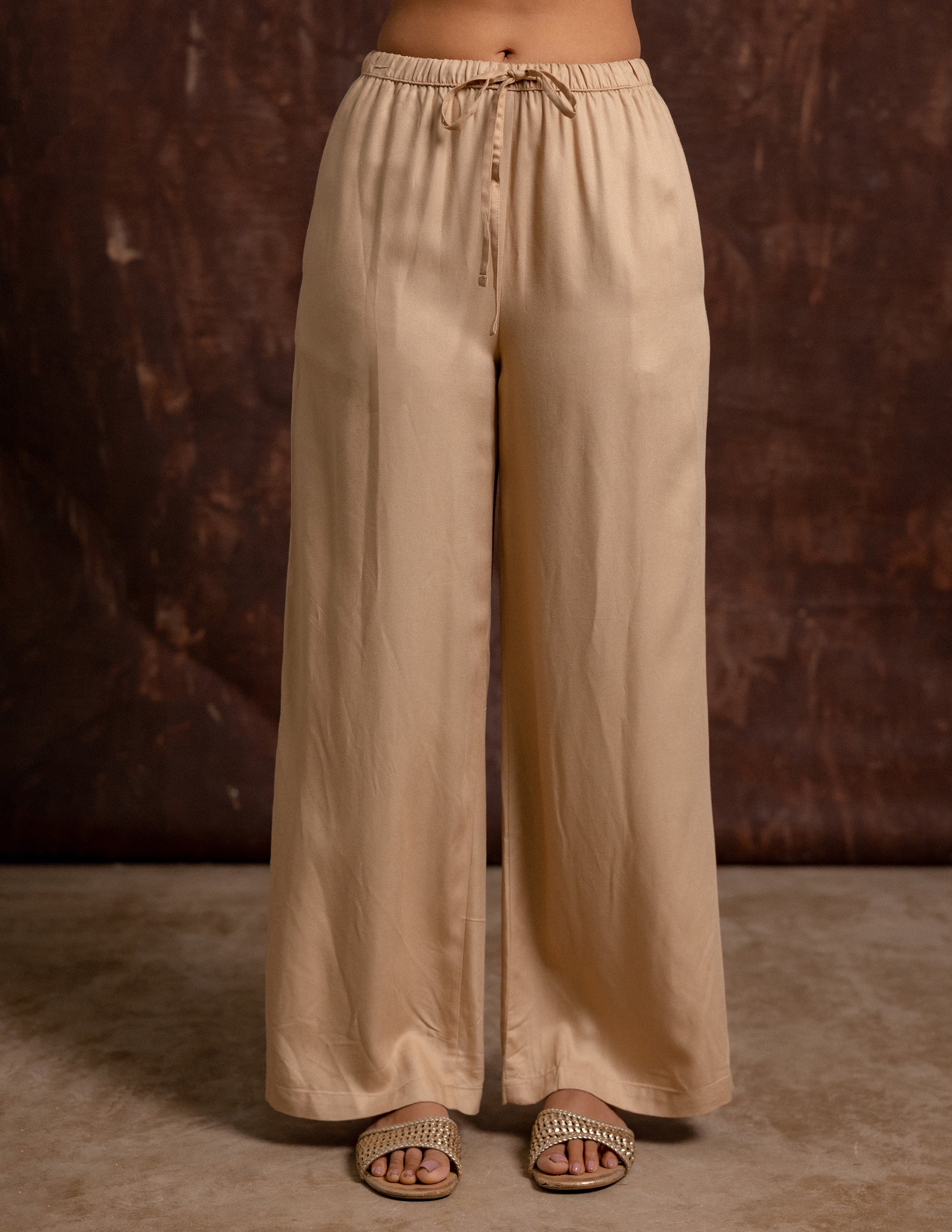 Drawstring Wide Leg Pant