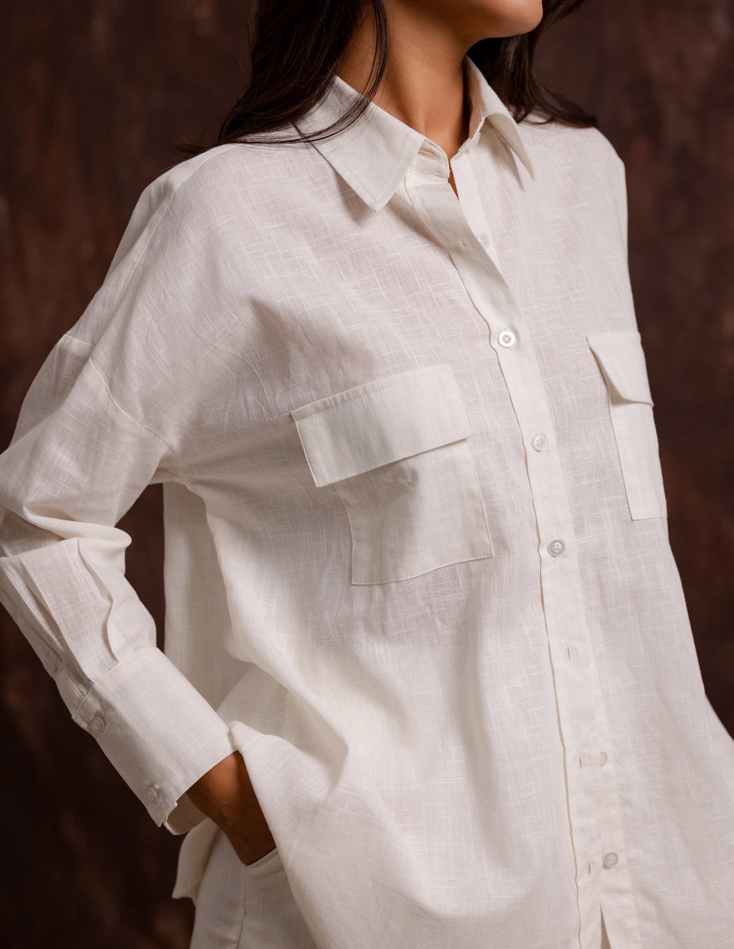 Pocket Detailed Long Sleeved  Top