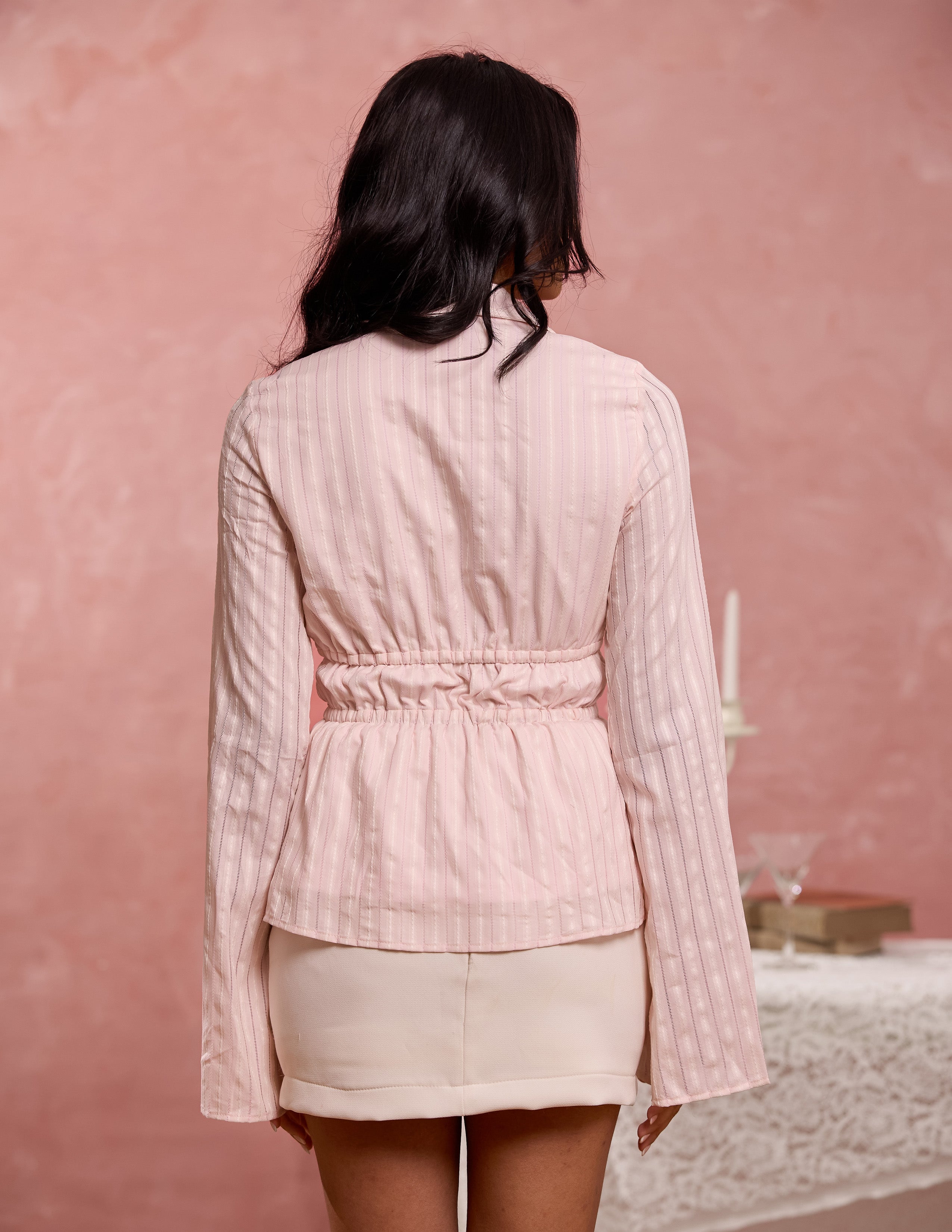 Bell Sleeve Front Tie Up Top