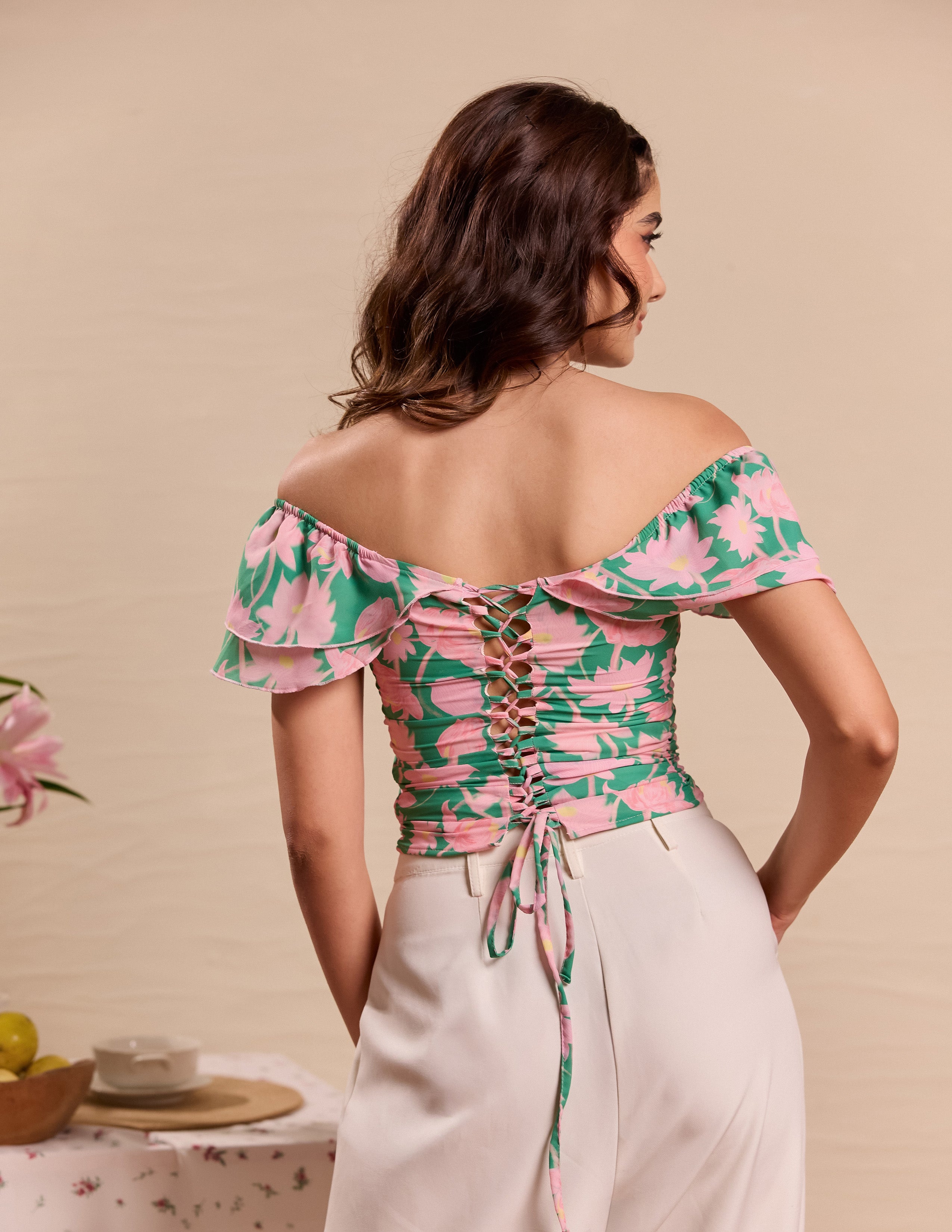 Off Shoulder Front Twisted Top