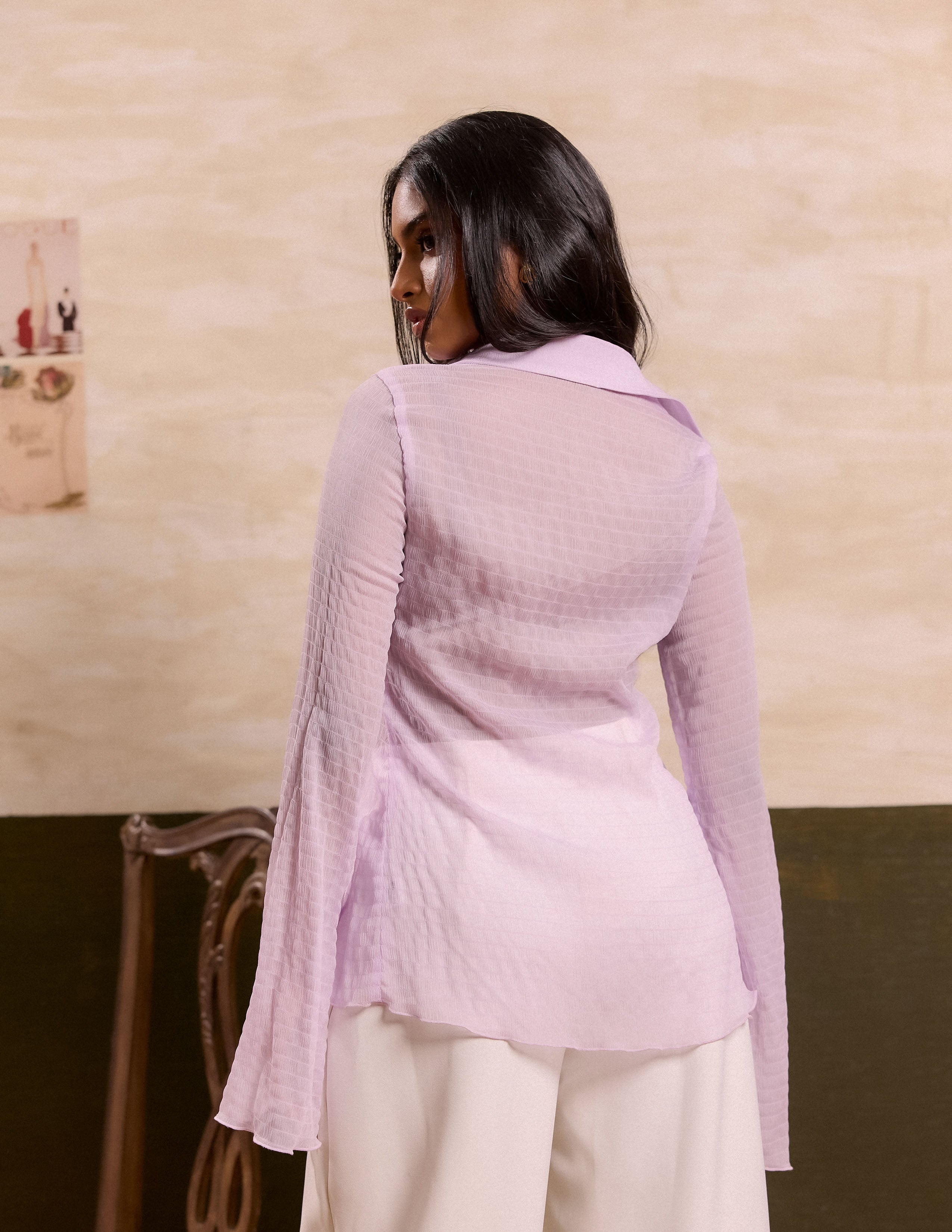 Bell Sleeved Button Down Shirt