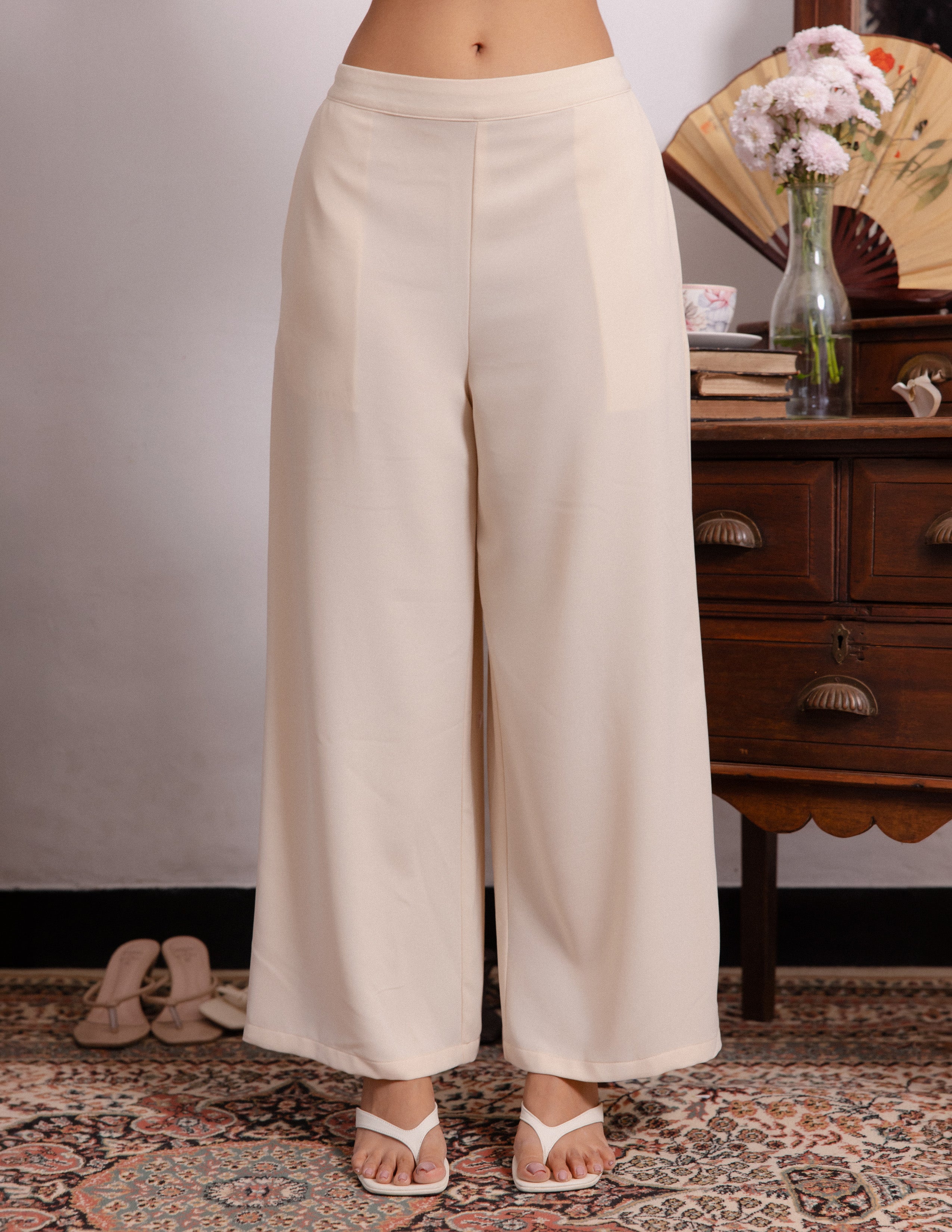 Back Waist Elasticated Straight Leg Pant