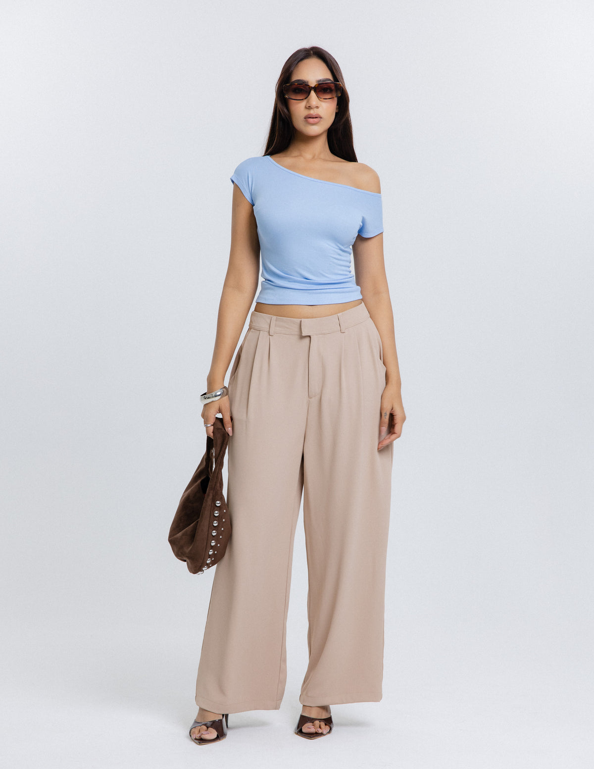 Pleated Wide Leg Pant